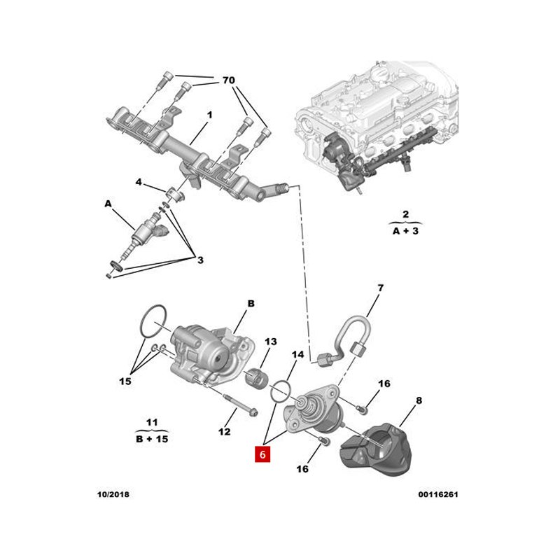 9802540080 Automobile Parts High Pressure Fuel Pump For Peugeot 208 2008 308 3008 408 508 Citroen C4 C5