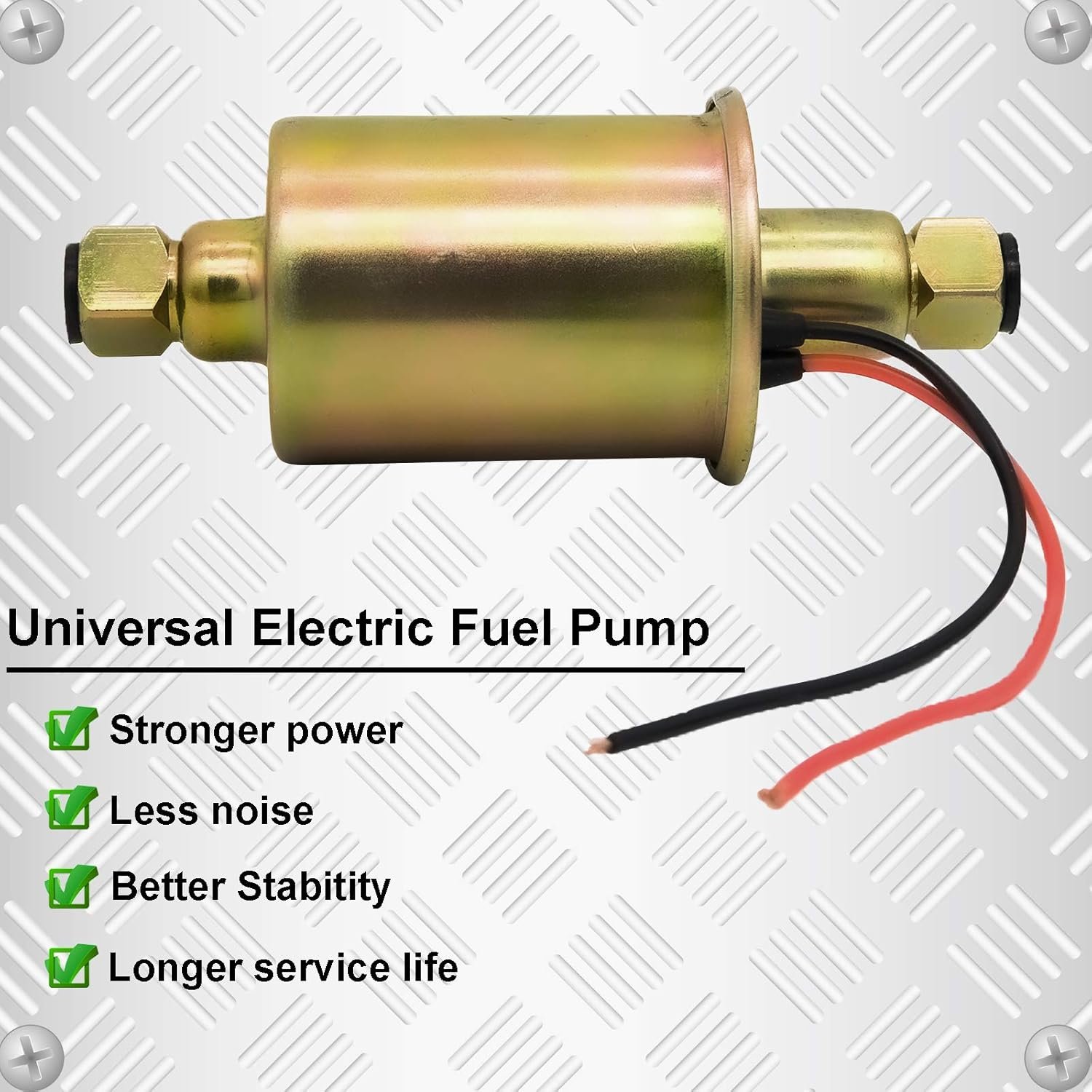 Universal Electric Fuel Pump Low Pressure 5-9 PSI 12V w/Installation Kit For Gas Diesel Inline HEP-02A E8012S E8016S