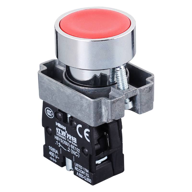 Red Wave button switch from reset flat -headed device control machine tool to start XB2BE101 startup power supply, one and one closed