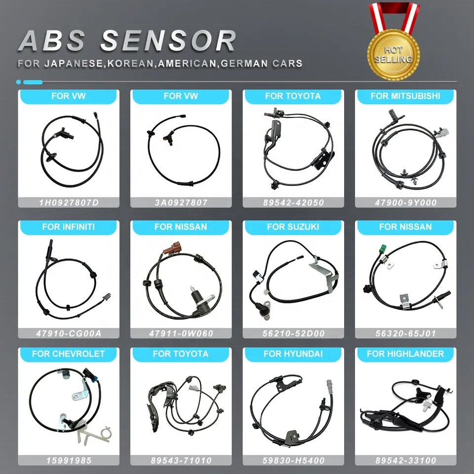 Wheel Speed ABS Sensor manufacturers For Toyota Ford Isuzu Kia Bmw Vw Mazda Honda Hyundai Peugeot Mercedes-Benz Nissan