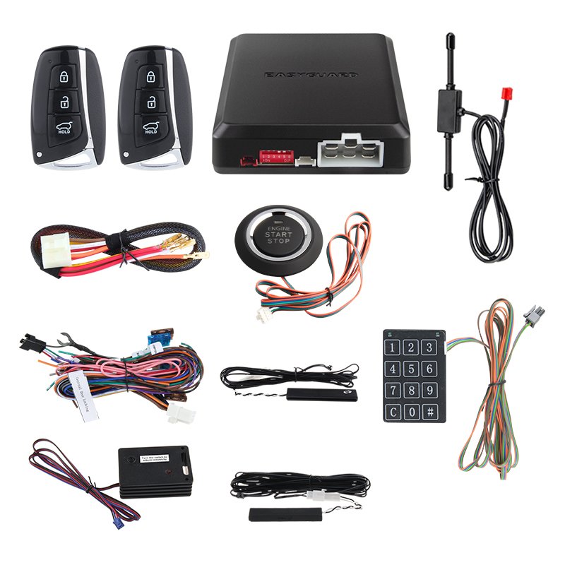 shock warning auto start engine smart pke entry car alarm push start remote starter