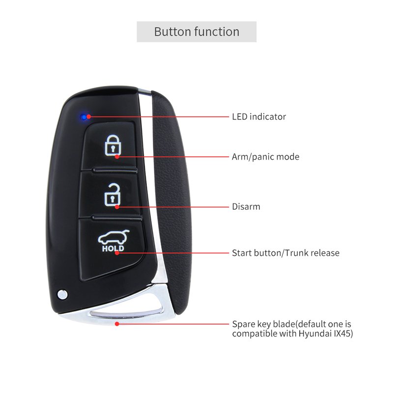 shock warning auto start engine smart pke entry car alarm push start remote starter