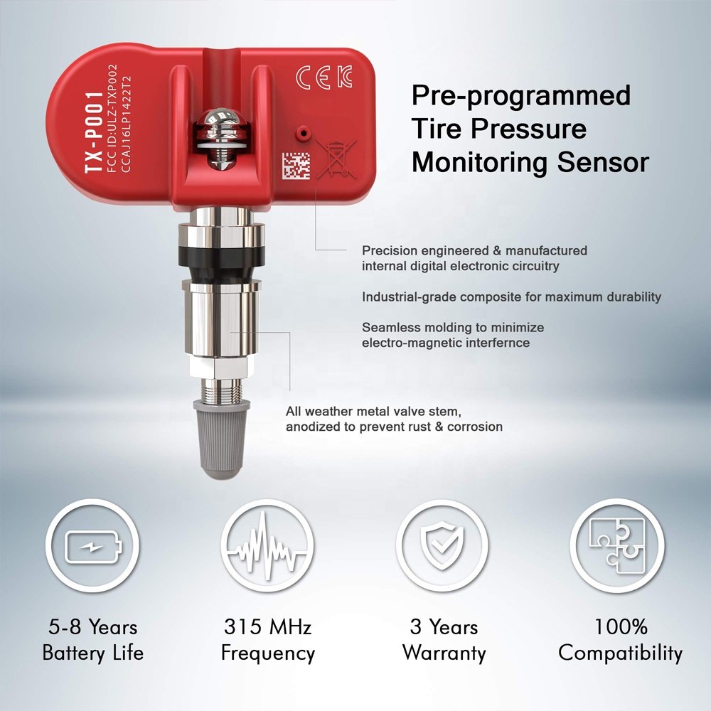 Car Auto TPMS Sensor Universal Tire Pressure Monitoring Sensor 433/315MHZ for Toyota Nissan Honda Hyundai KIA BMW Mazda VW Ford