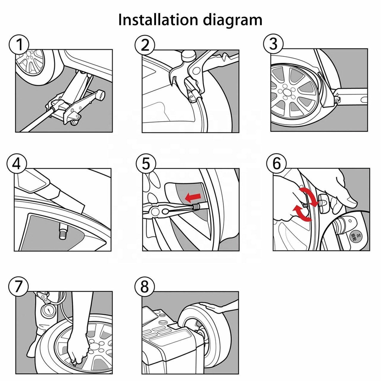 Car Auto TPMS Sensor Universal Tire Pressure Monitoring Sensor 433/315MHZ for Toyota Nissan Honda Hyundai KIA BMW Mazda VW Ford