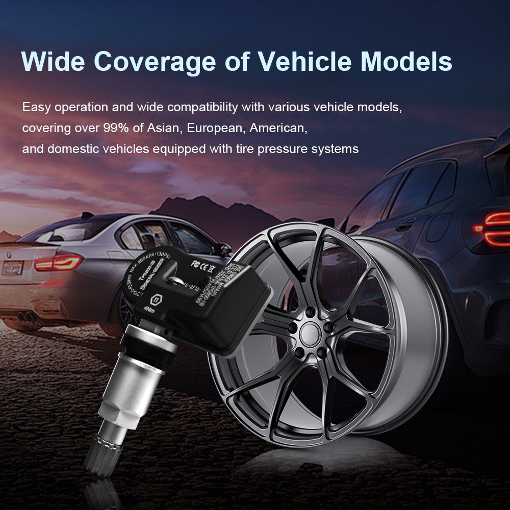 Programmable Sensor 315/433MHz 2in1 TPMS Metal Tire Pressure Sensor