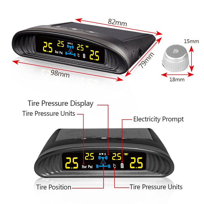 spy Auto Sensors Tire Pressure Sensor Tire Gauge 2023 Universal Smart Tpms