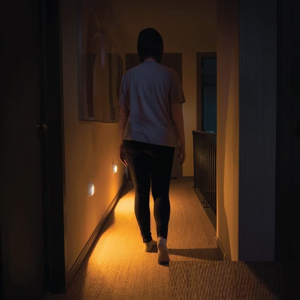 Better than Mr beams Sleep Friendly Battery-Powered Motion-Sensing LED Stick-Anywhere Nightlight with Amber Color Light