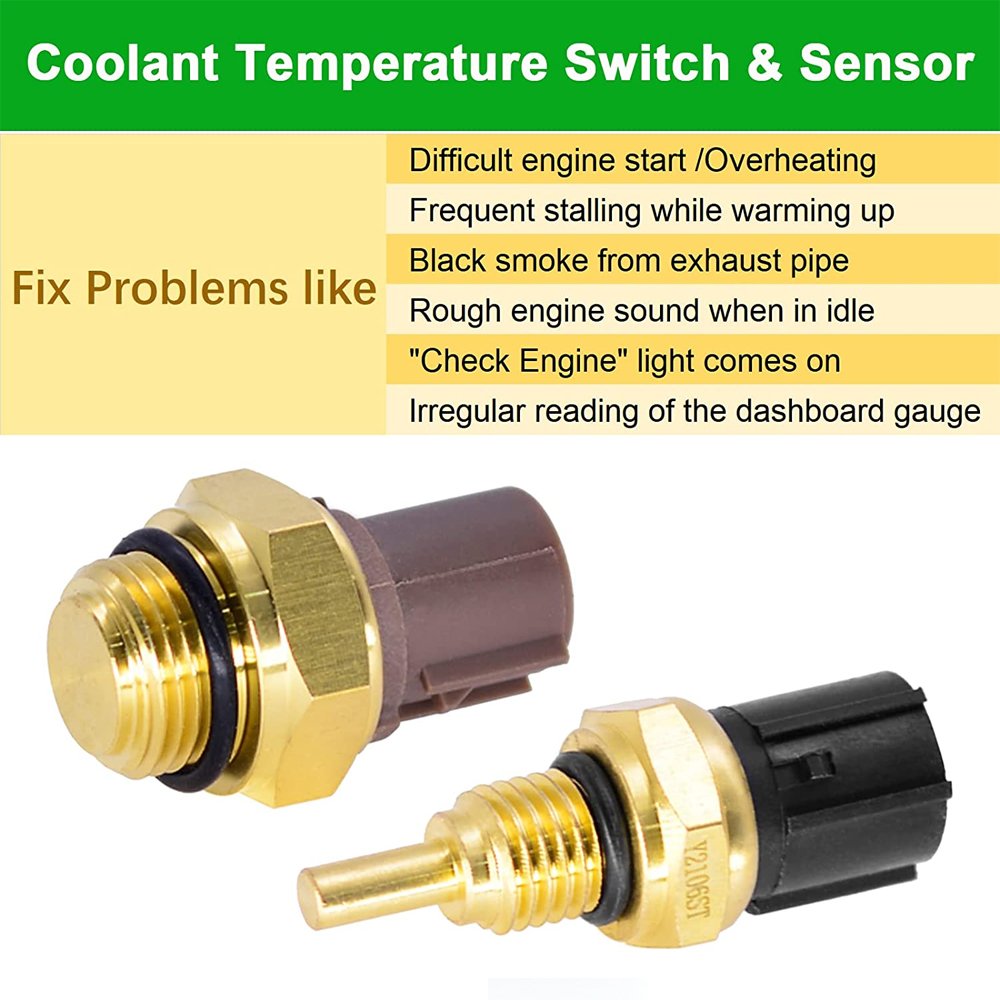 WEILI 37760-P00-003 Cooling Fan Switch Coolant Temperature Sensor for 1992-2006 Honda Engine Coolant Water temperature sensor
