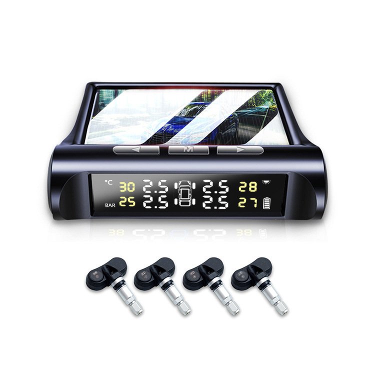 Wireless Digital TPMS C240 Tyre Pressure Monitoring Intelligent System LCD Display Auto Security Alarm Systems Pressure Exter