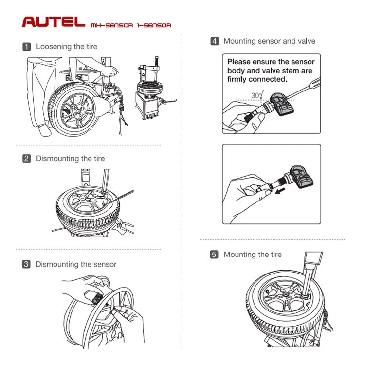 315MHz + 433MHz Vehicle Universal Tpms Sensor Autel Tire Pressure Monitoring Programmable Tpms Digital MX Sensor