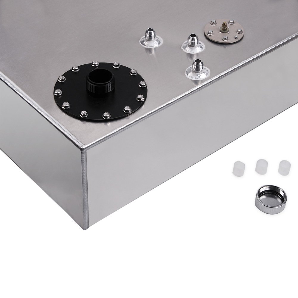 Universal High Quality Aluminum 58L Fuel Tanks Mirror Polish Fuel Cell with Cap/Foam Inside with Sensor