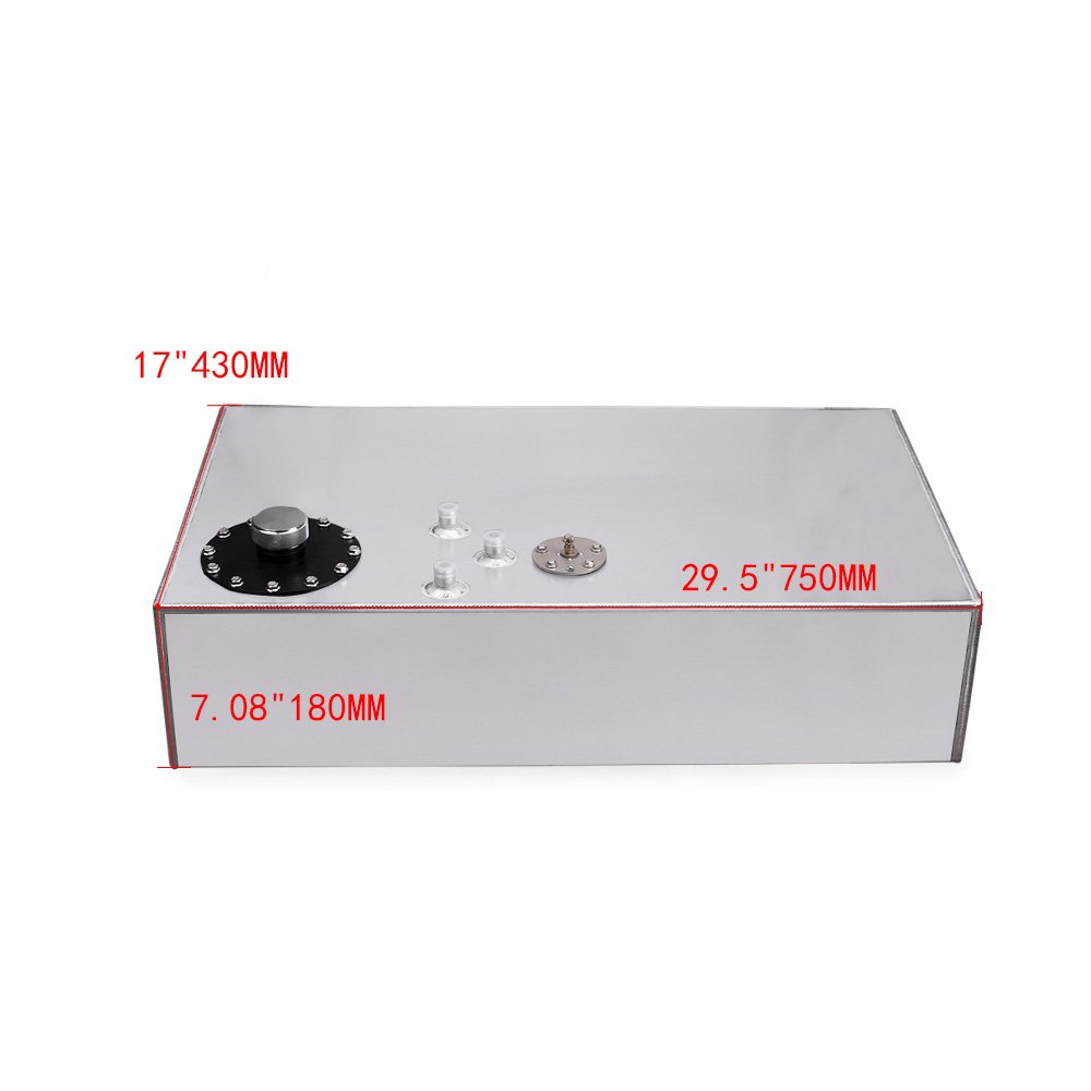 Universal High Quality Aluminum 58L Fuel Tanks Mirror Polish Fuel Cell with Cap/Foam Inside with Sensor