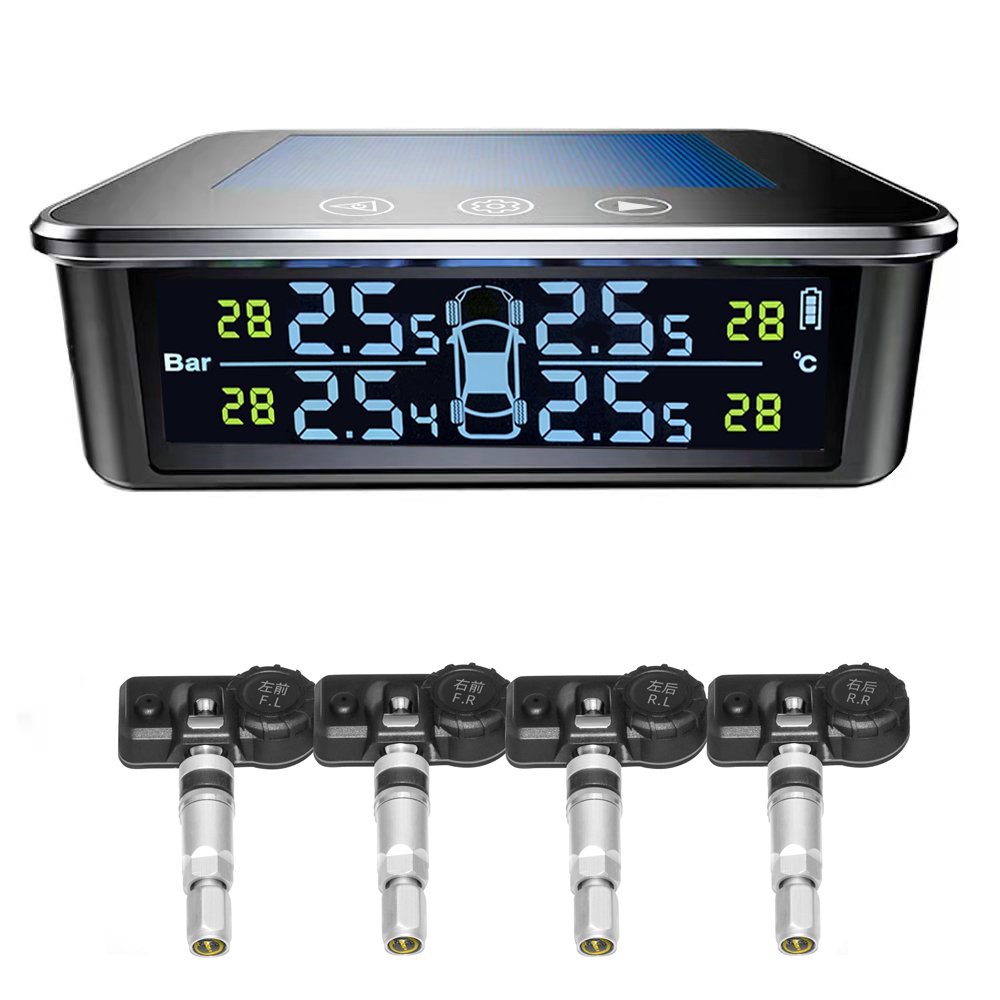 Automotive tire pressure monitoring built-in sensor wireless solar high-precision tire detector