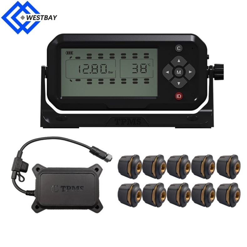 Westbay Auto Security Alarm Car TPMS Tire Pressure Monitoring System Digital LCD Display 6-28 Sensors Vans RV 18 bar