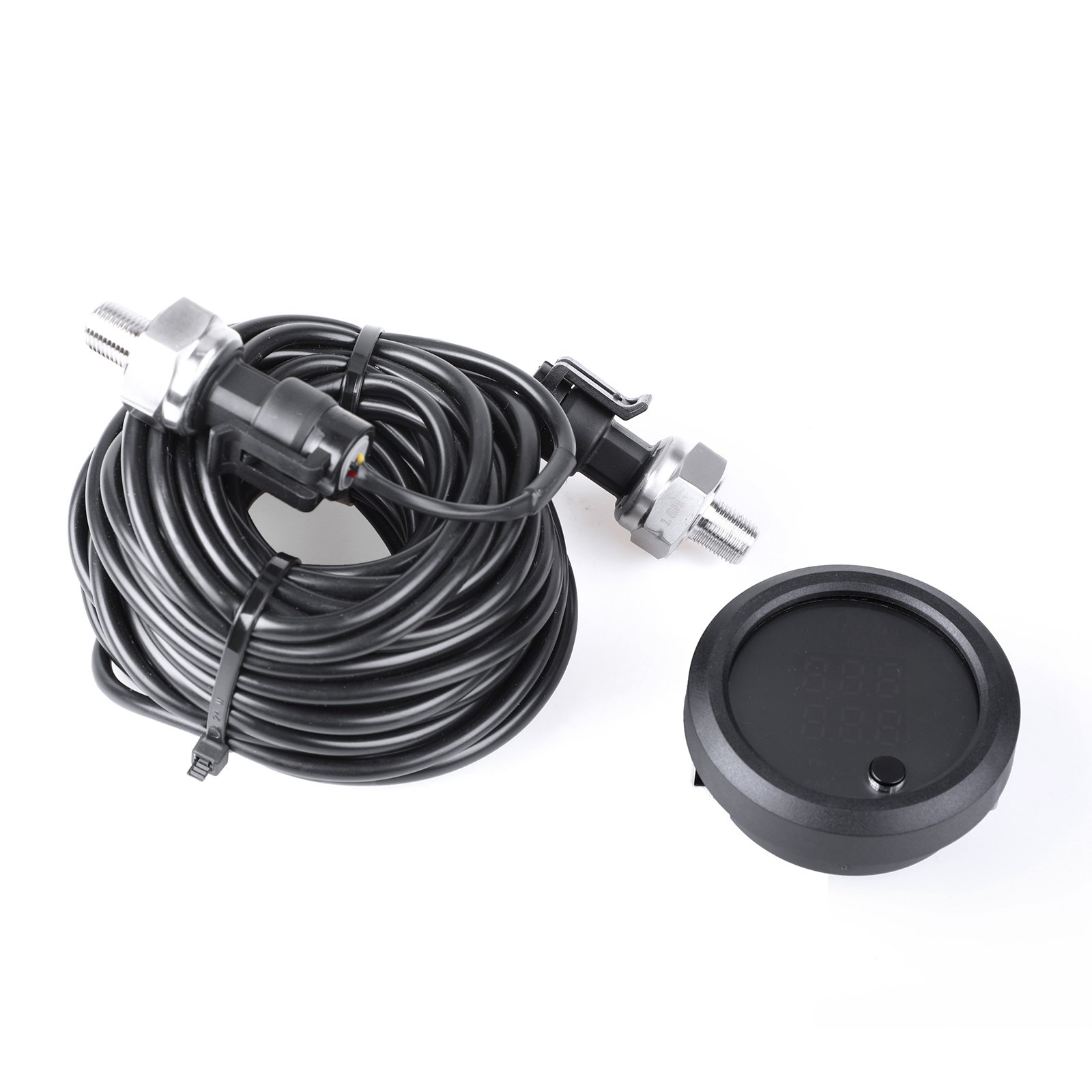 Universal Ultrathin 12V/24V Dual Pressure Air Pressure Gauge BAR PSI Air Suspension Air Ride With 2pcs 1/8NPT Sensors