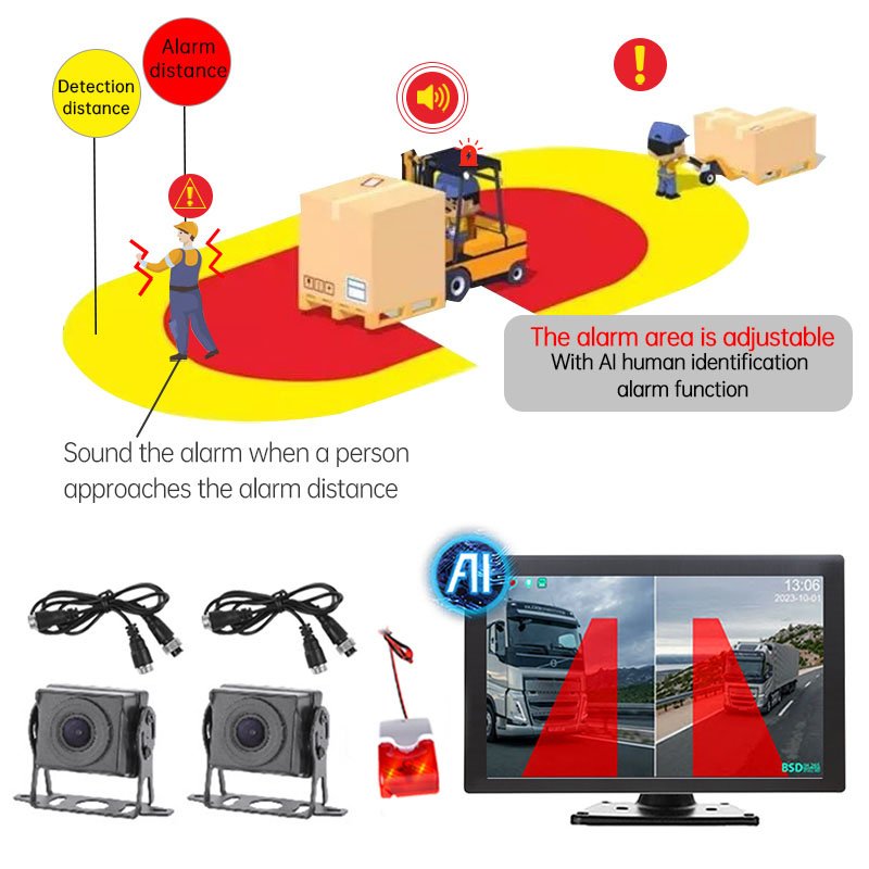 Automotive AI Parking Sensor Measurement Space Kit LED Parking Assistance System Radar Detector Auxiliary Radar Sensor