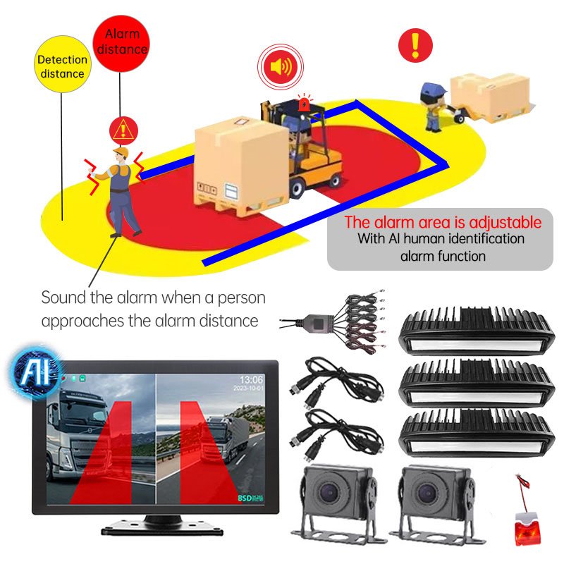 Automotive AI Parking Sensor Measurement Space Kit LED Parking Assistance System Radar Detector Auxiliary Radar Sensor