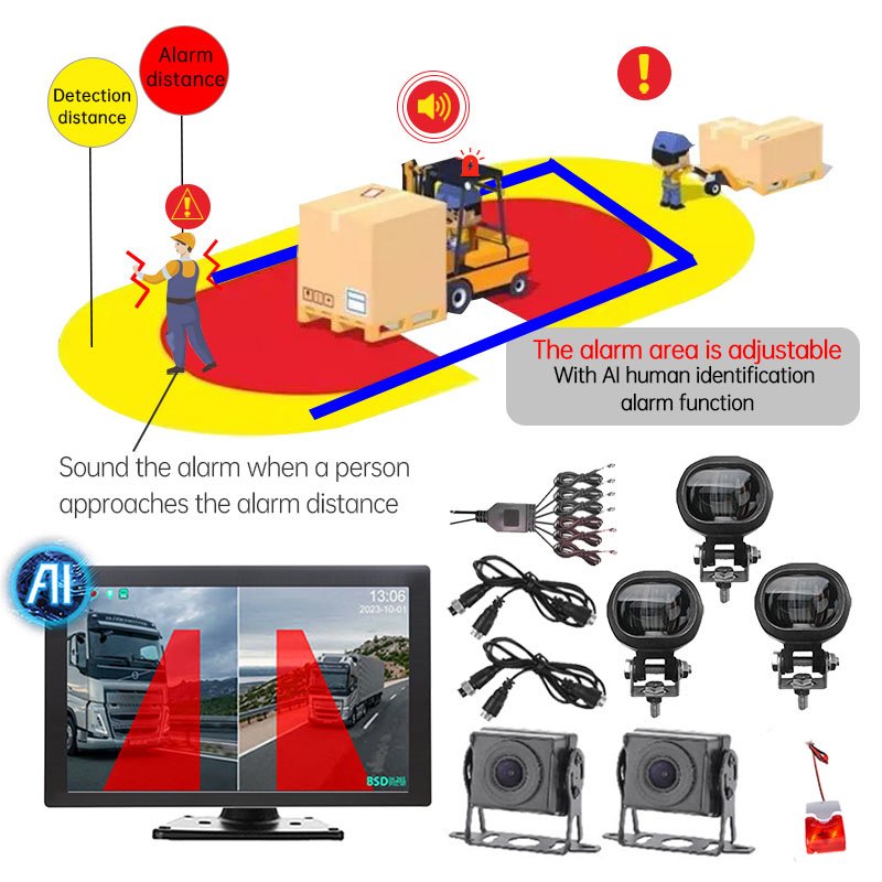 Automotive AI Parking Sensor Measurement Space Kit LED Parking Assistance System Radar Detector Auxiliary Radar Sensor