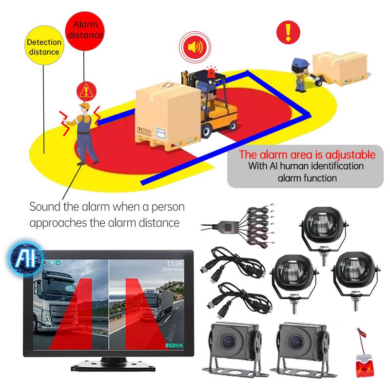 Automotive AI Parking Sensor Measurement Space Kit LED Parking Assistance System Radar Detector Auxiliary Radar Sensor