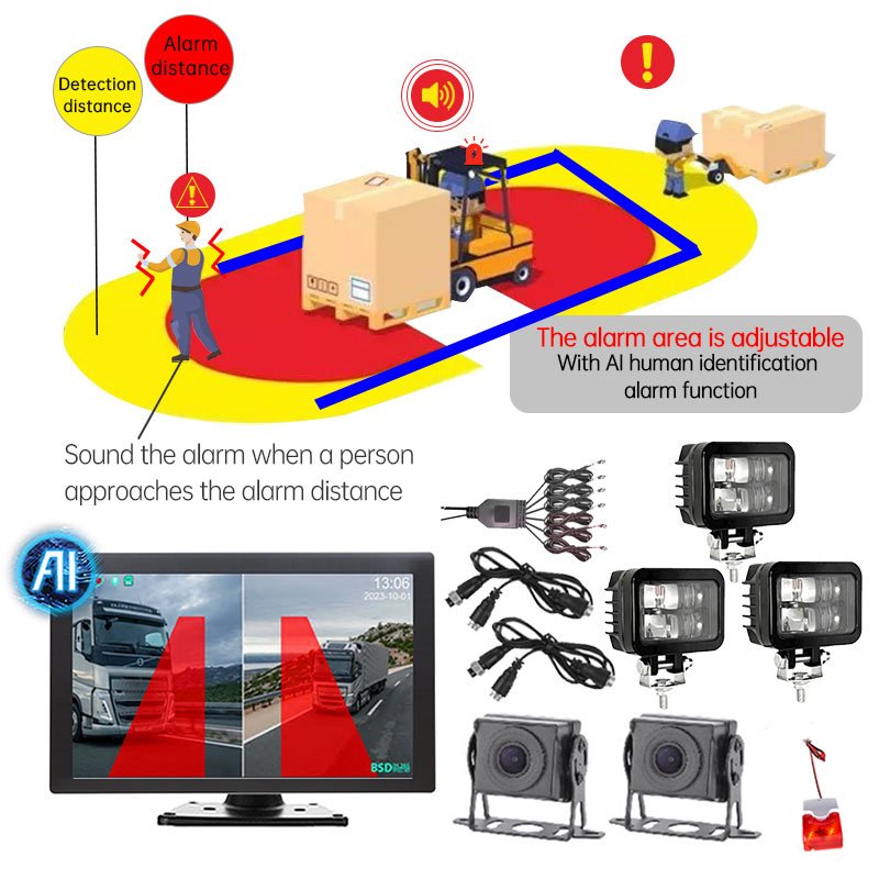 Automotive AI Parking Sensor Measurement Space Kit LED Parking Assistance System Radar Detector Auxiliary Radar Sensor