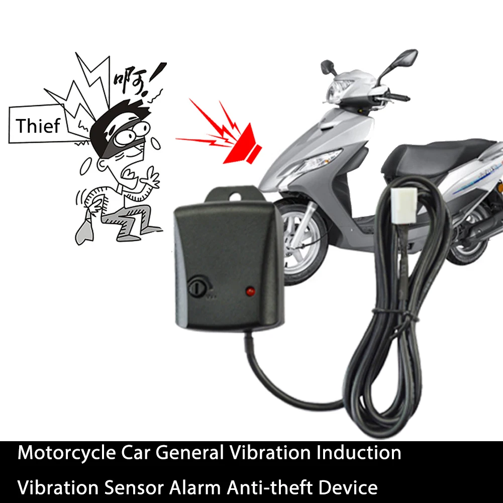 Universal Automobile Motorcycle Car Vibration Induction Adjustable Sensor Anti-Theft Alarm High Sensitivity Device