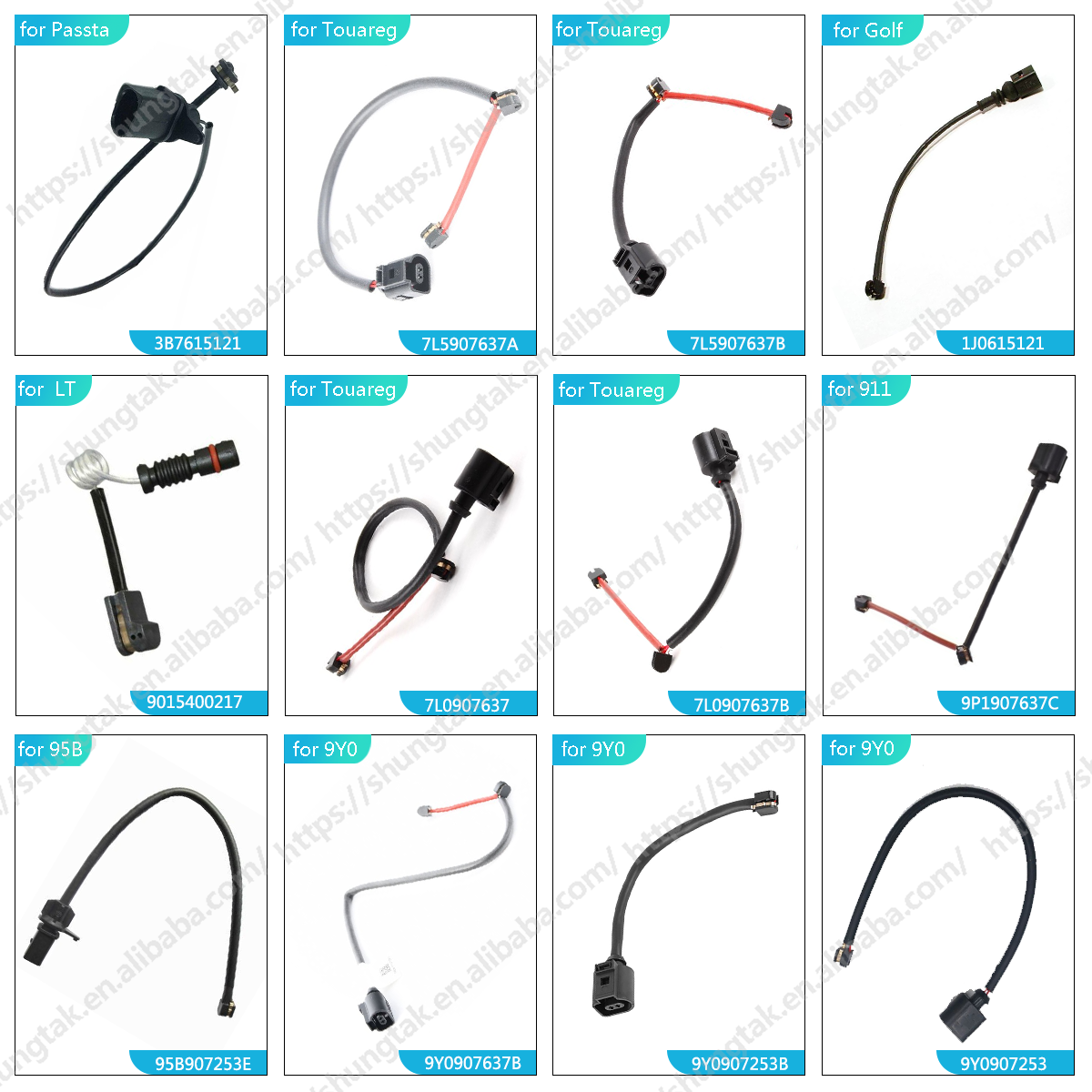 ShungTak Front Brake Pad Wear Sensor OE 4G0615121 for Porsche Audi Volkswagen MACAN 95B Phateon A6 A7 RS4 RS5 RS6 RS7