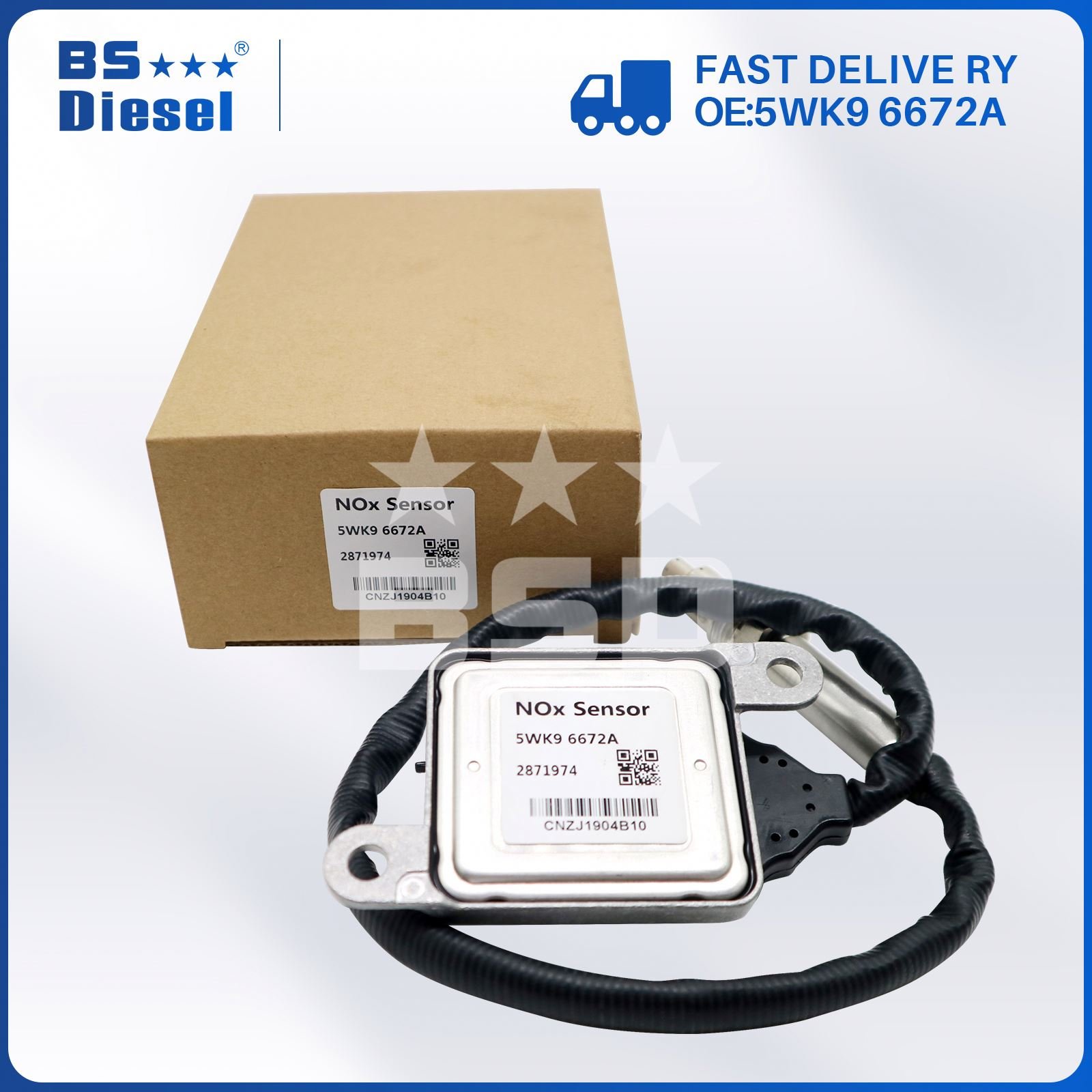 Good Quality Auto Spare Parts Nox Sensor 5WK9 6672A 2871974 Nitrogen Oxygen Sensor 5WK96672A For Cummins