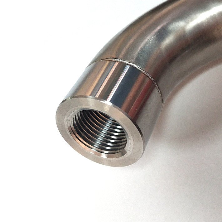 Stainless Steel J Type Bent O2 Oxygen Sensor Exhaust Pipe Fittings O2 Sensor with Adjustable Gas Flow Inserts