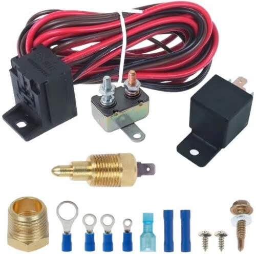 200-185 185-175 210-195 210-195 New 175~210 Degree Engine Cooling Fan Thermostat Temperature Switch Sensor 4/5 Pin Relay Kit