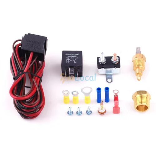200-185 185-175 210-195 210-195 New 175~210 Degree Engine Cooling Fan Thermostat Temperature Switch Sensor 4/5 Pin Relay Kit