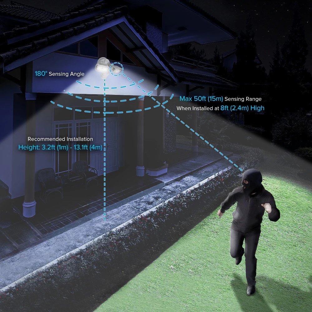 Front Door Flood Security Night Lamp 120 Volt PIR Outdoor Motion Sensor Led Light