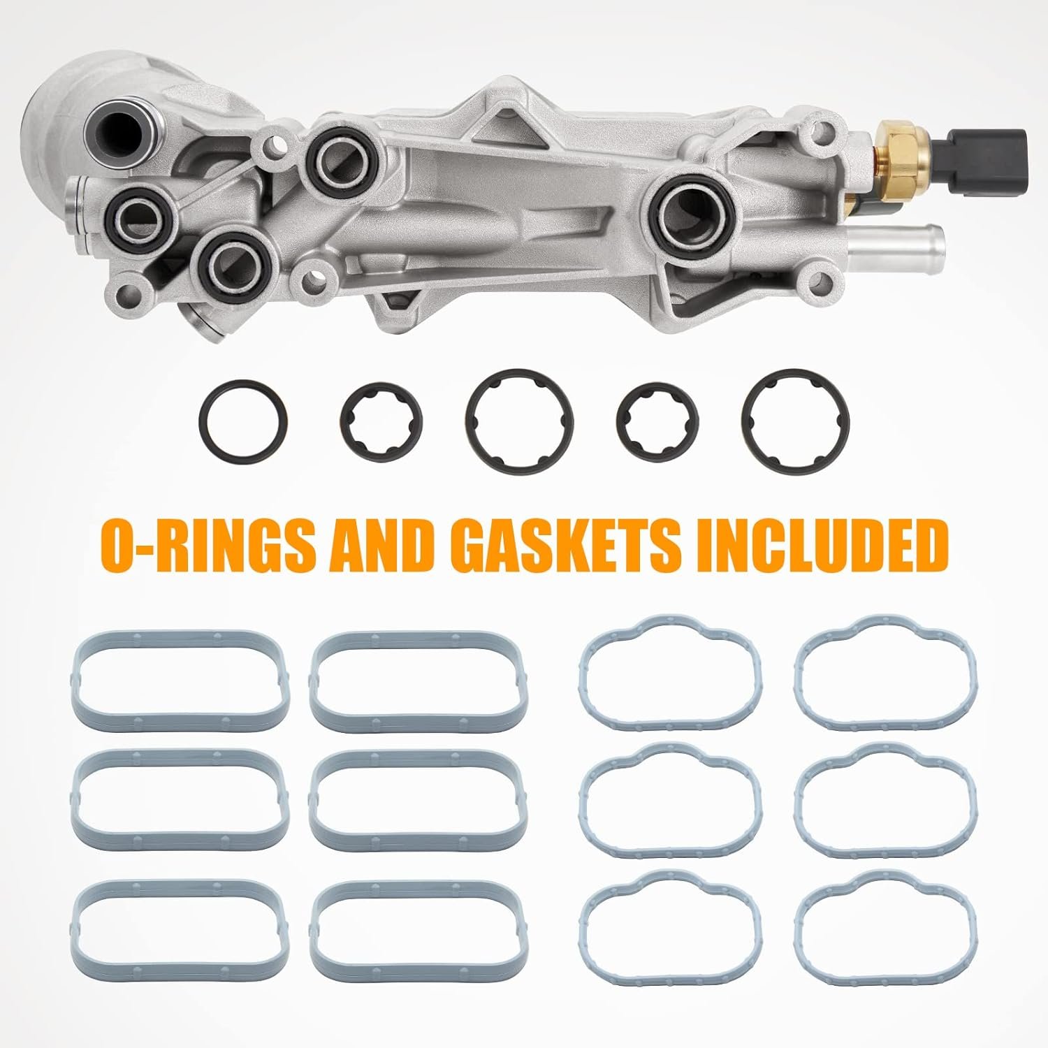3.6L Aluminum Oil Filter Housing Kit with Cooler Sensors and Gaskets for 2011-2016 Chrysler,Dodge Challenger,Wrangler,Ram
