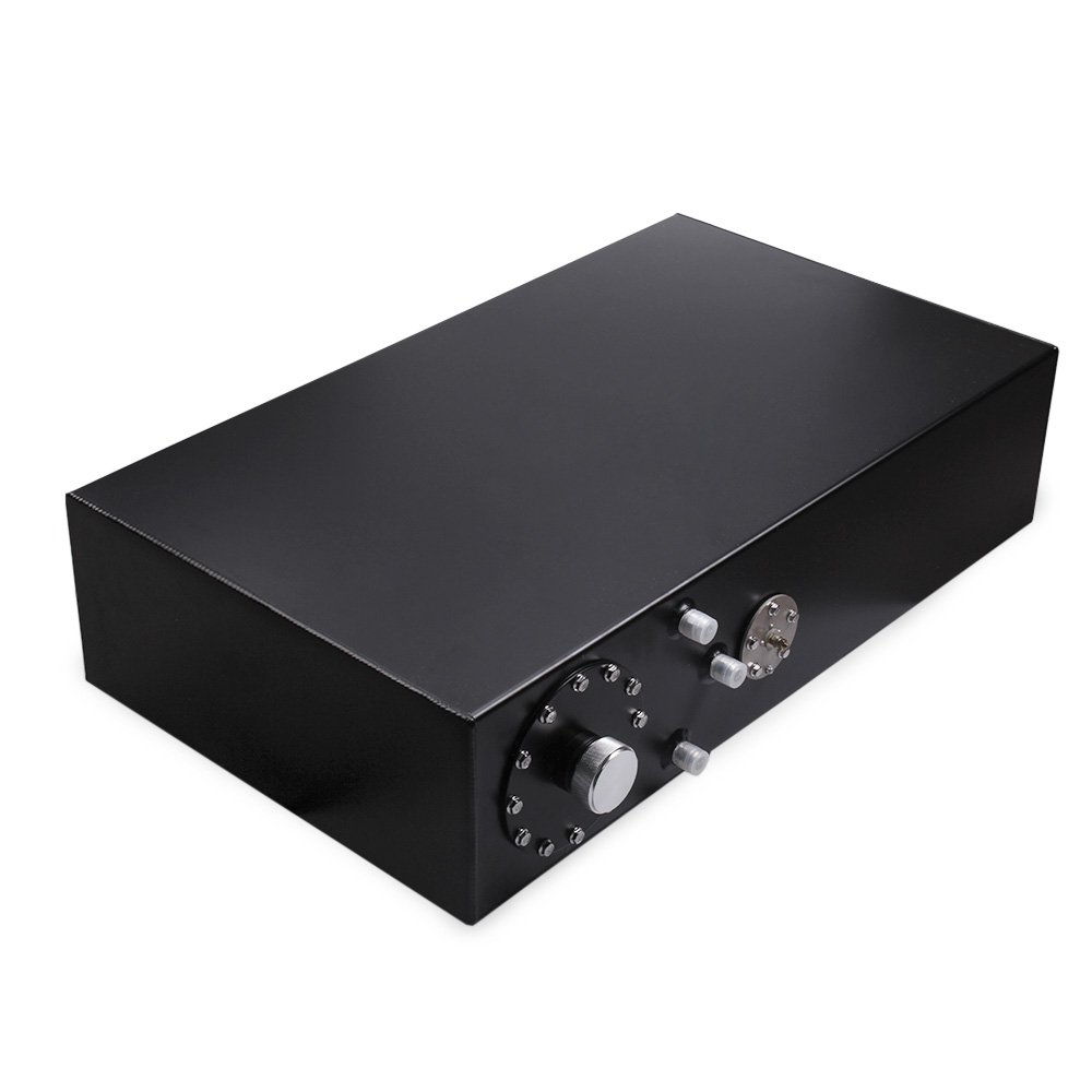 Universal Aluminum 58L Fuel Tanks Fuel Surge Tank Mirror Polish Fuel Cell with Cap/Foam Inside with Sensor