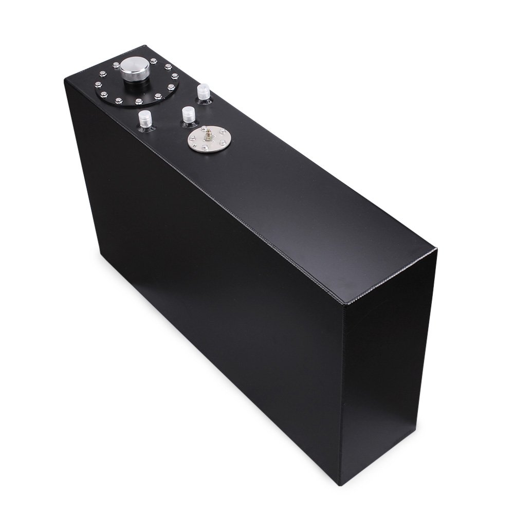 Universal Aluminum 58L Fuel Tanks Fuel Surge Tank Mirror Polish Fuel Cell with Cap/Foam Inside with Sensor