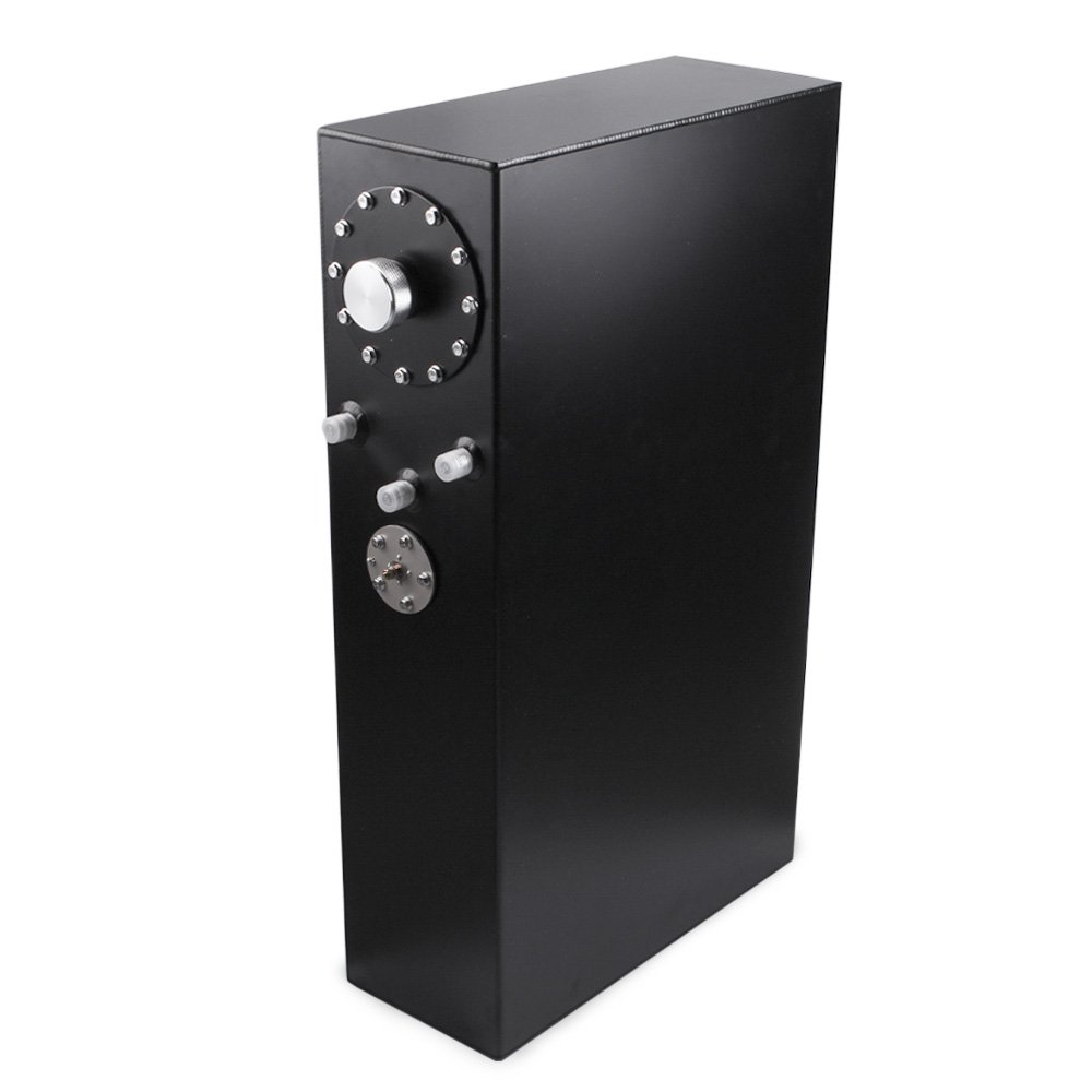 Universal Aluminum 58L Fuel Tanks Fuel Surge Tank Mirror Polish Fuel Cell with Cap/Foam Inside with Sensor