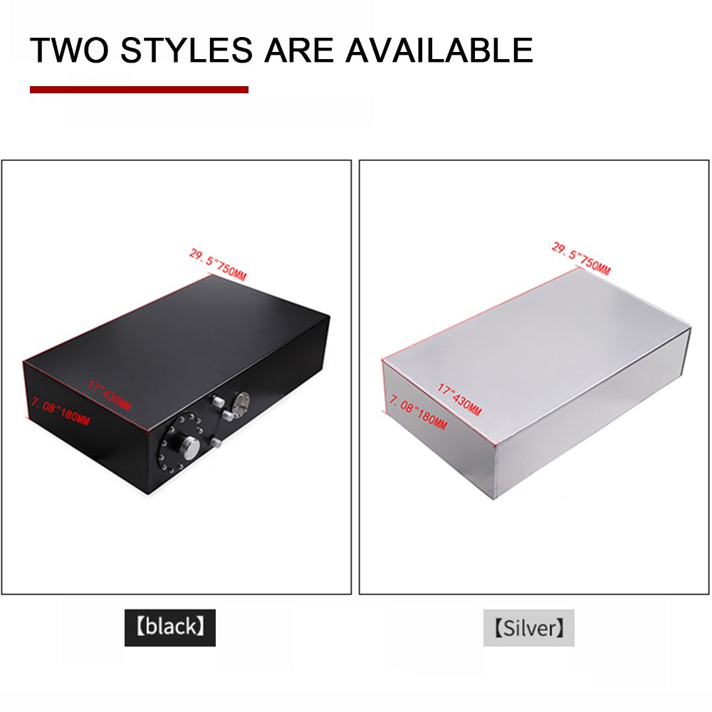 Universal Aluminum 58L Fuel Tanks Fuel Surge Tank Mirror Polish Fuel Cell with Cap/Foam Inside with Sensor