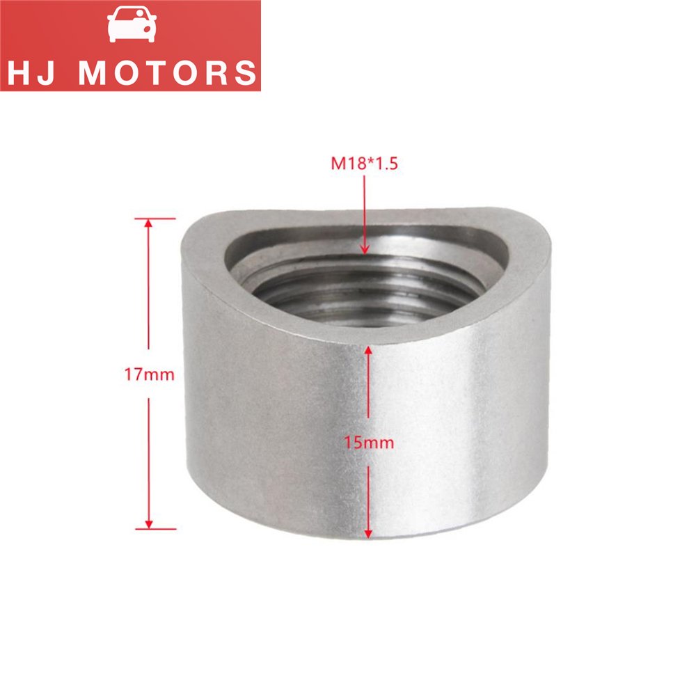 304 Stainless Steel M18*1.5 O2 Oxygen Sensor Curve Notched Nut Bung Sensor Fitting