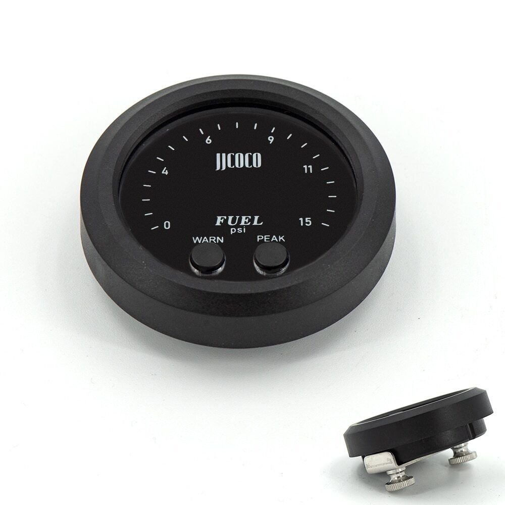 Universal 2" 52mm Electronic Fuel Pressure Gauge Ultra-Thin with 1/8 Npt Sensor 0-15psi Black Auto Parts