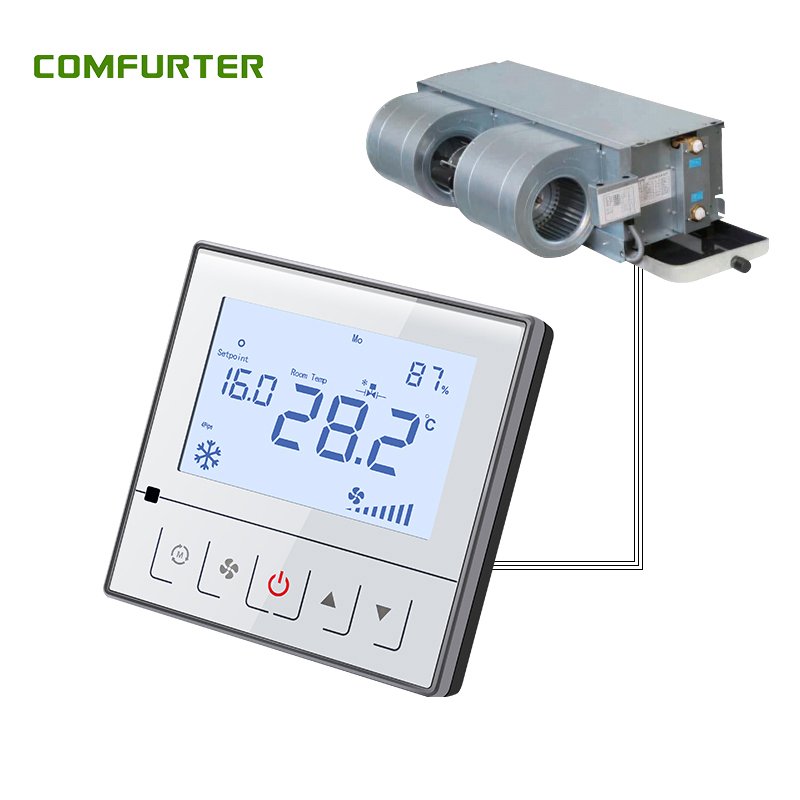 Comfurter Customized Modbus RS485 Fan Coil Unit FCU Wifi Tuya Auto Programmable Room Thermostat with RS485