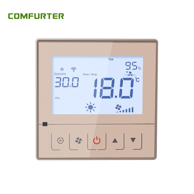 Comfurter Customized Modbus RS485 Fan Coil Unit FCU Wifi Tuya Auto Programmable Room Thermostat with RS485