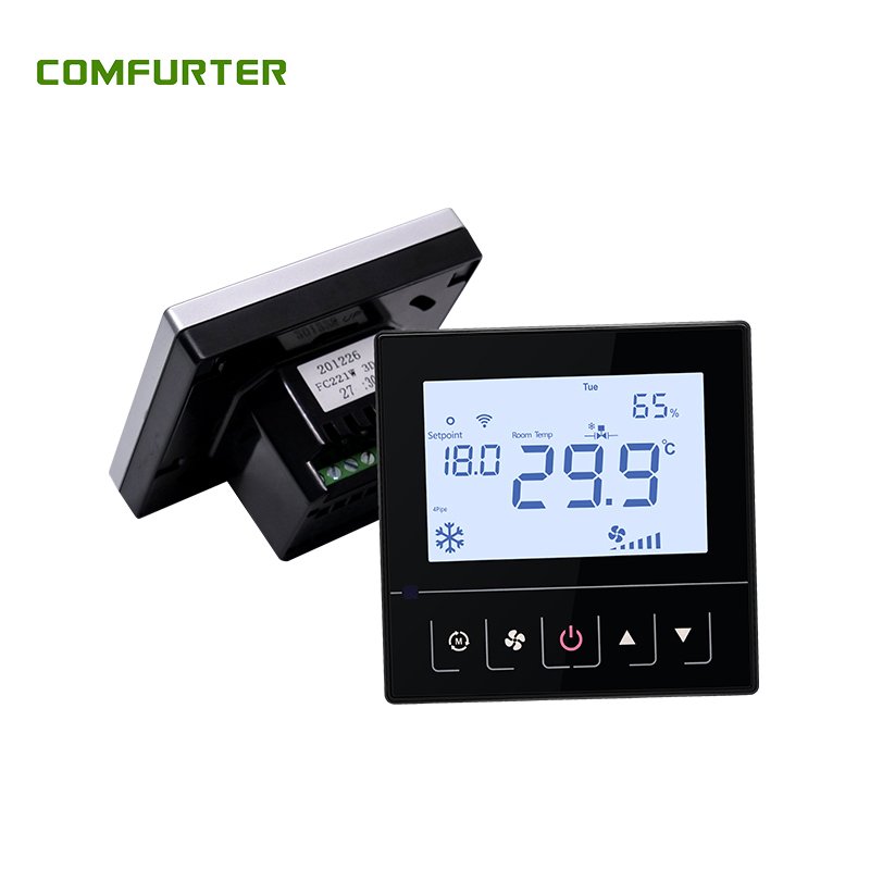 Comfurter Customized Modbus RS485 Fan Coil Unit FCU Wifi Tuya Auto Programmable Room Thermostat with RS485