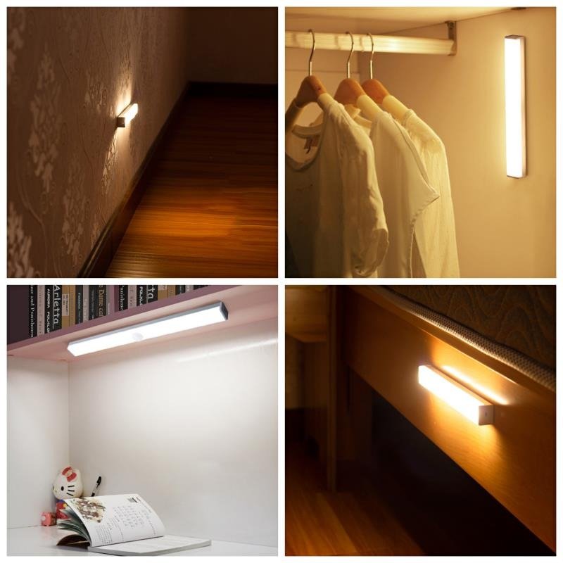 Battery Powered Security Cabinet Lighting 10 Led Motion Sensor Closet Light