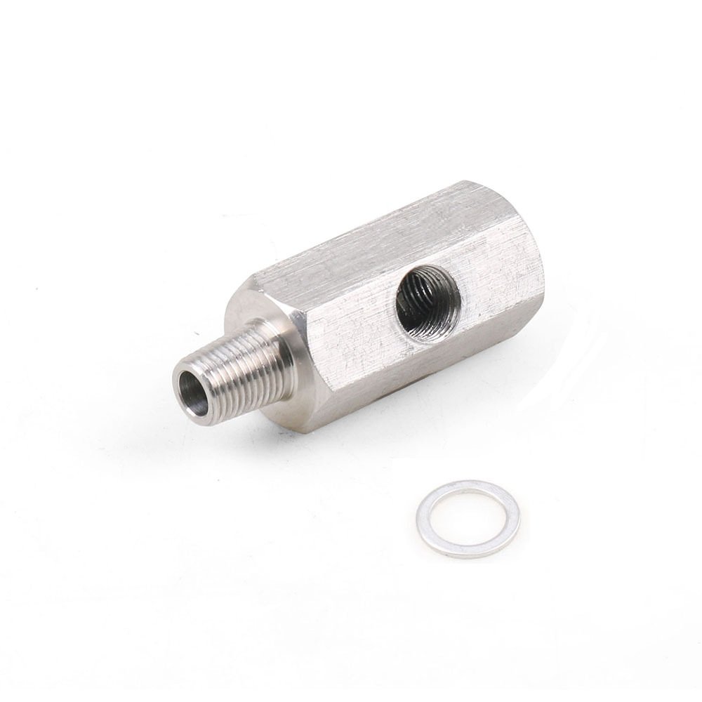 1/8'' NPT Oil Pressure Sensor Tee to NPT Adapter Turbo Supply Feed Line Meter