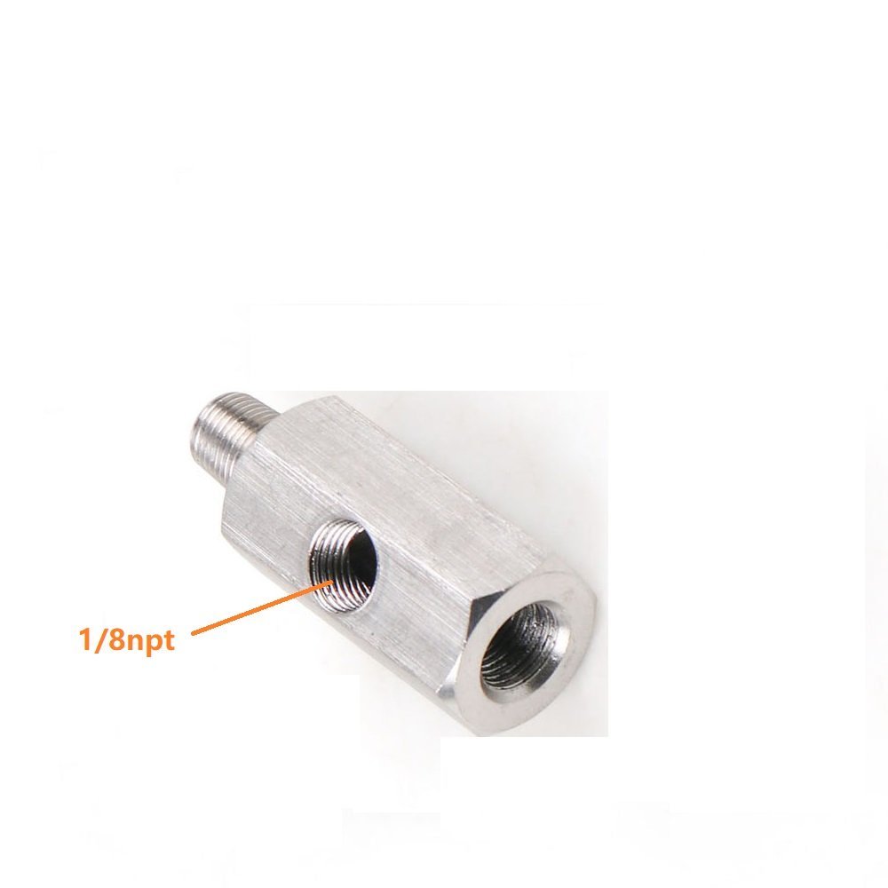 1/8'' NPT Oil Pressure Sensor Tee to NPT Adapter Turbo Supply Feed Line Meter