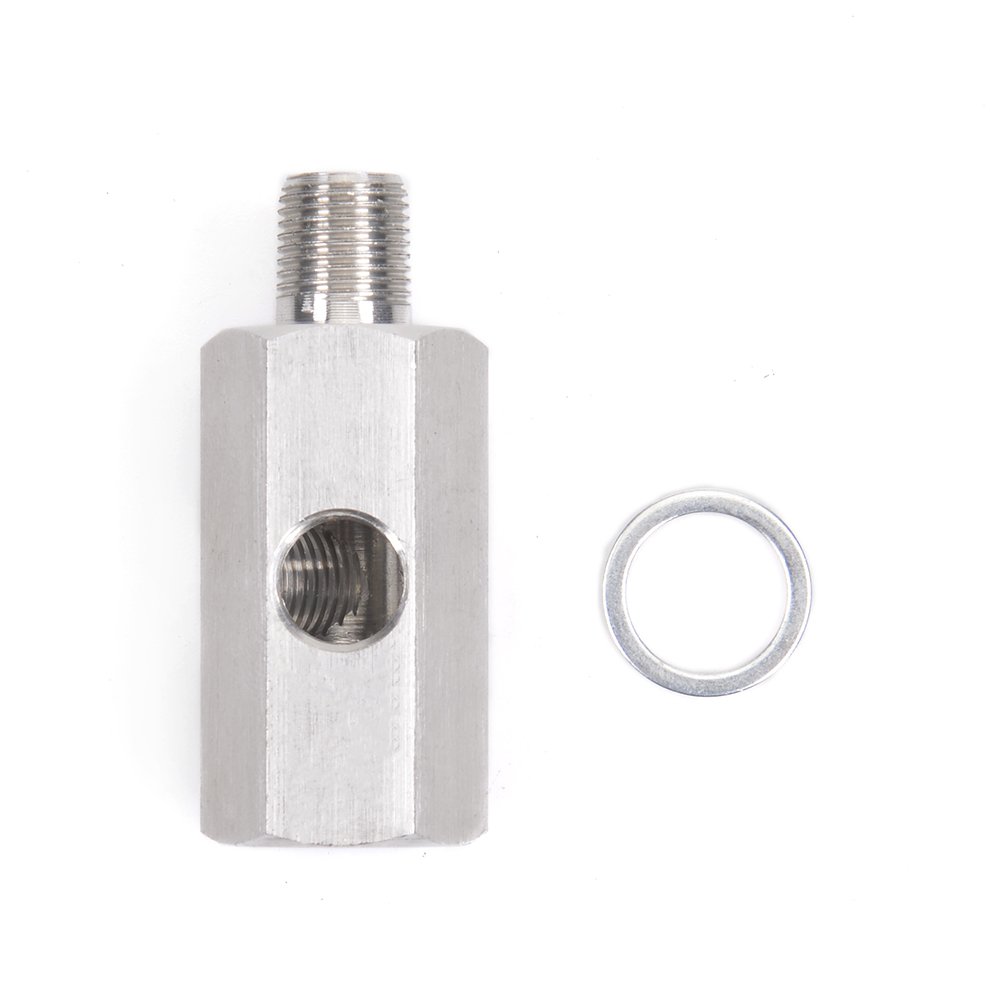 1/8'' NPT Oil Pressure Sensor Tee to NPT Adapter Turbo Supply Feed Line Meter