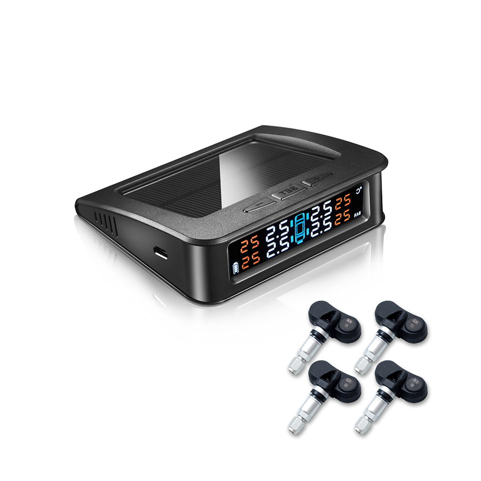 Riboton Tyre Pressure Monitoring System C220 Solar Power Digital LCD Display Auto Security Alarm Systems External Sensor