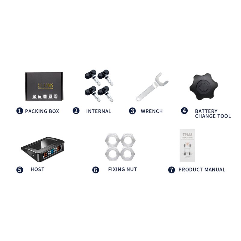 Riboton Tyre Pressure Monitoring System C220 Solar Power Digital LCD Display Auto Security Alarm Systems External Sensor