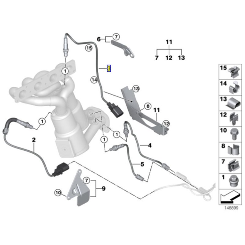 TUV certificated auto Engine systems O2 lambda sensor For BMW E87 E90 E91 E65 E66 OE 11787512985 11 78 7 512 985