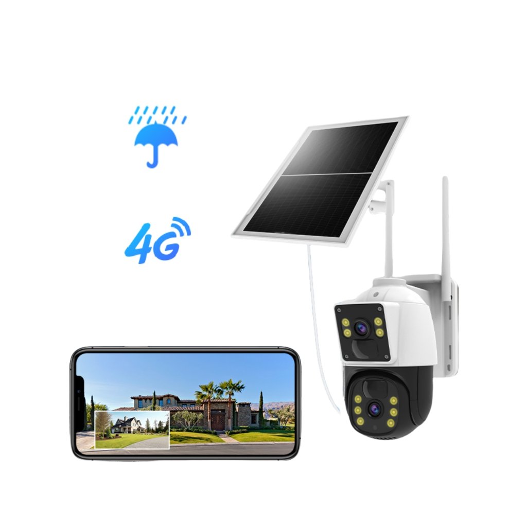 6MP OKAM PRO 4G Dual Lens AI IP66 Waterproof Outdoor Security Solar Cameras Audio CCTV PTZ Bullet Linkage Home Wireless Camera