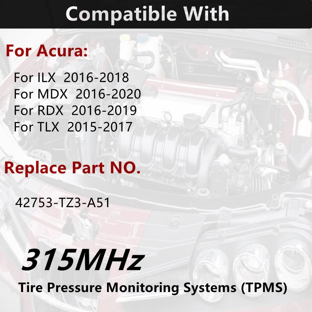 42753-TZ3-A51 TPMS Tire Pressure Monitor System 4pcs 315MHz Sensors For Acura TLX ILX MDX RDX 2016 2017 2018